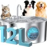 Dog Water Fountain for Large Dogs: Stainless Steel Dog Fountain Water Bowl