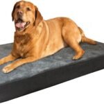 Dogbed4less XL Orthopedic Memory Foam Dog Bed with Machine Washable Cover, Waterproof Lining for Medium to Large Pet, 47X29X4 Pad Fit 48X30 Crate