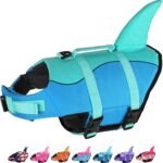 Dogcheer Dog Life Jacket, Cute Shark Dog Life Vest for Swimming Boating with Superior Buoyancy and Rescue Handle, Adjustable Puppy Floating Swim Vest for Small Medium Large Dogs – Pool Blue, XS
