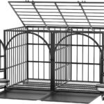 Dosker 42″ Heavy Duty Metal Dog Crate Cage with Divider,Escape-Proof Kennel
