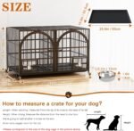 Dosker 42" Heavy Duty Metal Dog Crate Cage with Divider,Escape-Proof Kennel - Image 2