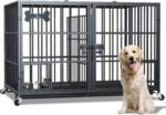 Dosker 42" Heavy Duty Metal Dog Crate,Indoor Kennel for 2 Dogs with Divider