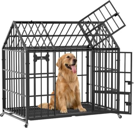 Dosker 42" Heavy Duty XL Dog Crate, Indoor Steel Escape-Proof Kennel