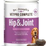 Dr. Joseph’s VetPro Complete Dog Hip & Joint Wellness Supplement – High-Strength Glucosamine, MSM, Omega & Chondroitin Chews and Breeds – Vet Formulated Chicken Dog Treat – 120 Count