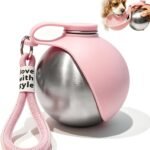 Drain-Back Stainless Steel Portable Dog Water Bottle with Bowl for Walks