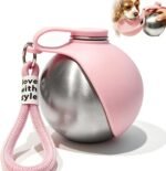 Drain-Back Stainless Steel Portable Dog Water Bottle with Bowl for Walks