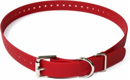 E-Collar Educator 3/4" Biothane Dog Collar Strap, Red