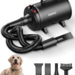 EGFKI Dog Dryer, 5.2HP/ 3800W Pet Grooming High Velocity Force Blower with 4 Nozzles, Adjustable Speed and Temperature Dog Hair Dryers for Grooming