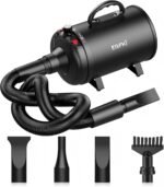 EGFKI Dog-Hair-Dryer, 5.2HP/ 3800W High Velocity Pet Blow Dryer with Heater for Grooming, Speed Temperature Adjustable Dog Blower Grooming Dryer with 4 Nozzles