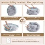 EHEYCIGA Calming Donut Dog Bed, Grey, 23.0" L x 23.0" W x 7" H - Image 2