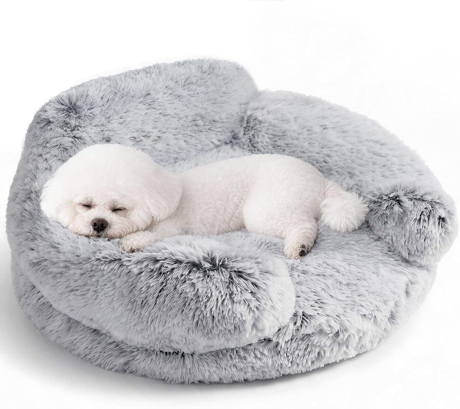 EHEYCIGA Calming Donut Dog Bed, Grey, 23.0″ L x 23.0″ W x 7″ H EHEYCIGA Calming Donut Dog Bed, Grey, 23.0″ L x 23.0″ W x 7″ H