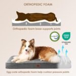 EHEYCIGA Orthopedic Dog Bed Large with Removable Washable Cover, 41IN Grey - Image 2