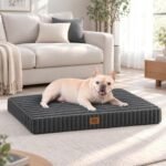 EHEYCIGA Orthopedic Dog Bed Medium Size Dog, 30″x20″ Washable Pet Bed, Grey