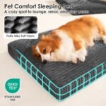 EHEYCIGA Orthopedic Large Dog Bed for Crate, 35"x23" Washable Pet Bed, Grey - Image 2