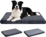 EMPSIGN Dog Bed Mat Crate Pad Mattress, Ultra Soft Pet Kennel, Grey, Large