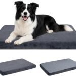 EMPSIGN Dog Bed Mat Crate Pad Mattress, Ultra Soft Pet Kennel, Grey, Large