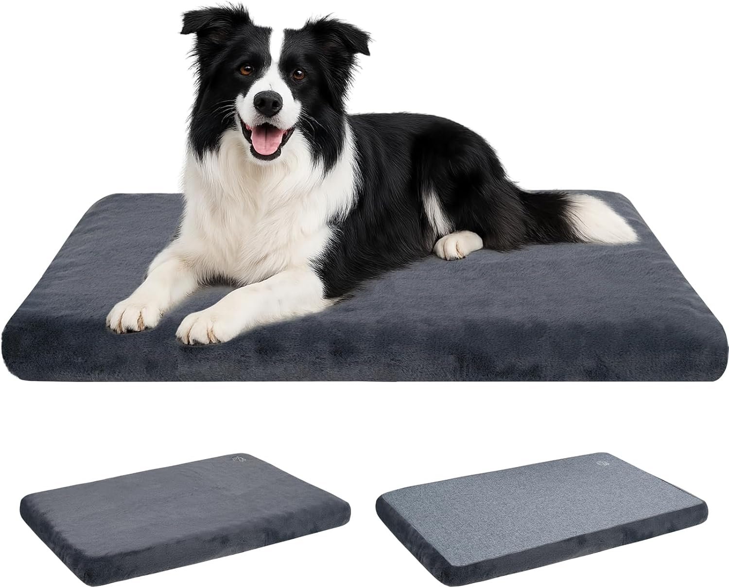 EMPSIGN Dog Bed Mat Crate Pad Mattress, Ultra Soft Pet Kennel, Grey, Large EMPSIGN Dog Bed Mat Crate Pad Mattress, Ultra Soft Pet Kennel, Grey, Large