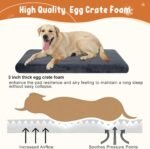 EMPSIGN Stylish Dog Bed Mat Dog Crate Pad Mattress Reversible (Cool & Warm), Water Proof Linings, Removable Machine Washable Cover, Firm Support Small to XX Large Dogs, Grey,XL(41''''*28''''*3'''') - Image 2