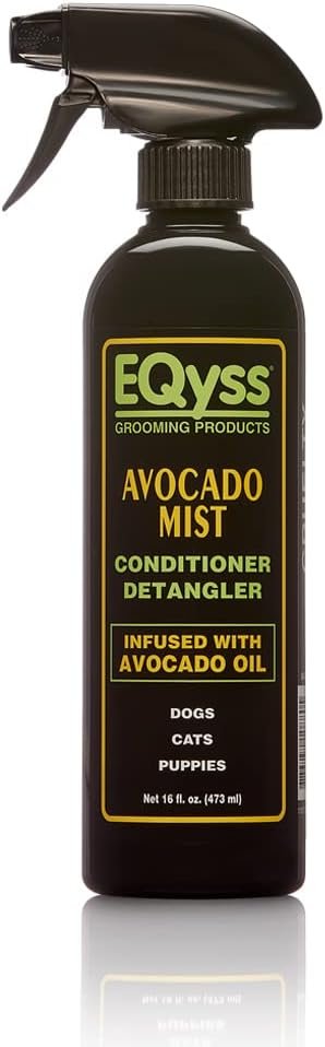 EQyss Avocado Mist Pet Spray Conditioner – Shines, Conditions, and Reduces Shedding, Weightless Leave in Spray – for Dogs, Cats, Puppies – Oil and Silicone Free, pH Balanced, USA Made