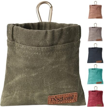 ETIAL Dog Treat Pouch,Portable Puppy Dog Training Treat Bag,Hand Free Dog Walking Bag,Auto Closing Pet Feed Snack Reward Pocket,Dog Food Dispenser for Pet Puppy Travel or Outdoor Use