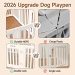 EVERFRONT Dog Playpen Indoor, Puppy Playpen, White 24" H, 10 Panels - Image 2
