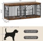 EasyCom 72" Wooden Double Dog Crate Furniture for 1-2 Dogs (DC105) - Image 2