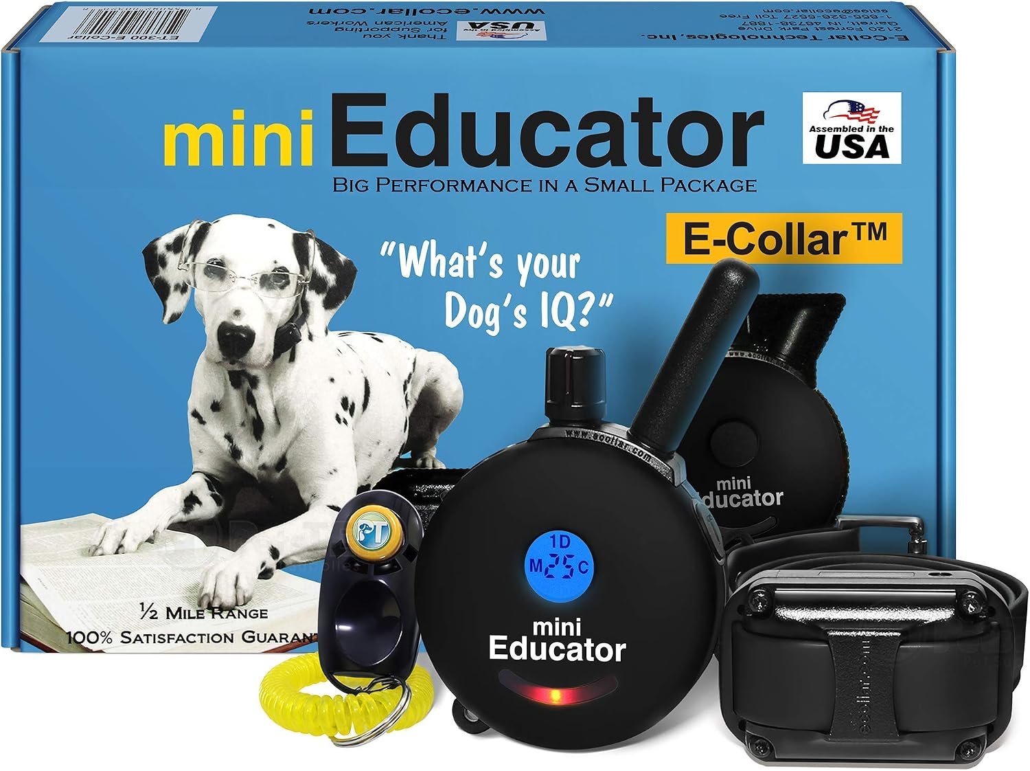 Educator ET-300 Black Mini E Collar for Dog Training with Remote – 1/2 Mile Range, Waterproof, 100 Blunt Stimulation Levels, Tone or Vibration Mode, Night Light Tracking for Small, Medium & Large Dogs Educator ET-300 Black Mini E Collar for Dog Training with Remote – 1/2 Mile Range, Waterproof, 100 Blunt Stimulation Levels, Tone or Vibration Mode, Night Light Tracking for Small, Medium & Large Dogs
