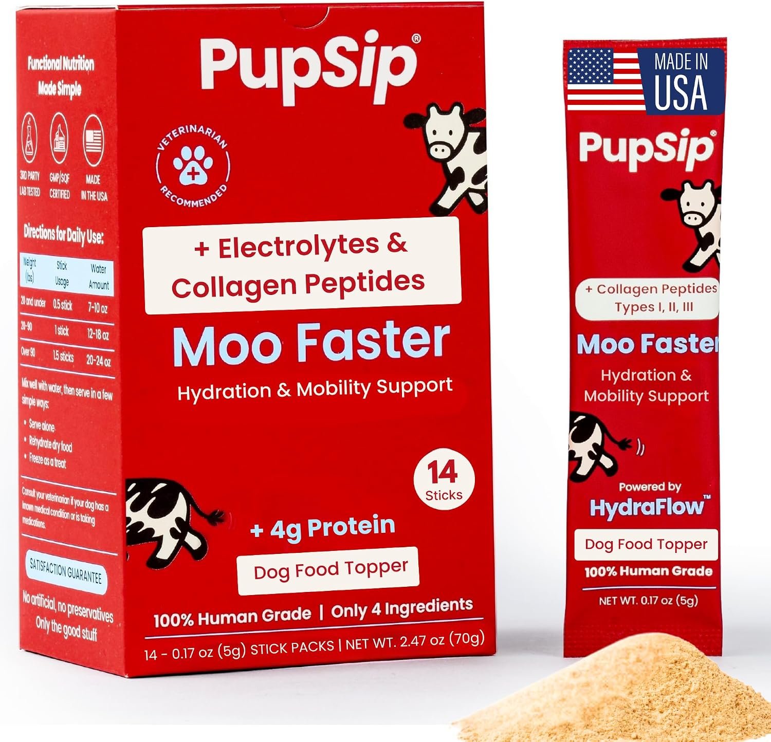 Electrolytes for Dogs with Protein – Hydration & Mobility Support with Collagen – Made with Real Beef Bone Broth – Dog Food Topper for Picky Eaters – 14 Sticks Electrolytes for Dogs with Protein – Hydration & Mobility Support with Collagen – Made with Real Beef Bone Broth – Dog Food Topper for Picky Eaters – 14 Sticks