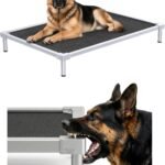 Elevated Dog Bed Medium Size Dog, Chew Proof Aluminum Alloy Heavy Duty Dog Supplies Cooling Raised Pet Cot Indestructible with Anti-Rust Washable Assembly for Crate Outdoor-40.6″x 28.7″ x 7″