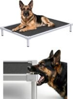 Elevated Dog Bed Medium Size Dog, Chew Proof Aluminum Alloy Heavy Duty Dog Supplies Cooling Raised Pet Cot Indestructible with Anti-Rust Washable Assembly for Crate Outdoor-40.6"x 28.7" x 7"