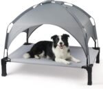 Elevated Dog Bed with Removable Canopy, Sun Protection Shade Tent Dog Cot