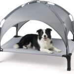 Elevated Dog Bed with Removable Canopy, Sun Protection Shade Tent Dog Cot