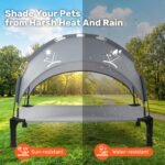 Elevated Dog Bed with Removable Canopy, Sun Protection Shade Tent Dog Cot - Image 2