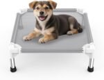 Elevated Dog Bed with Teslin Cooling Fabric - Lightweight Dog Cot, Small