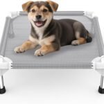 Elevated Dog Bed with Teslin Cooling Fabric – Lightweight Dog Cot, Small