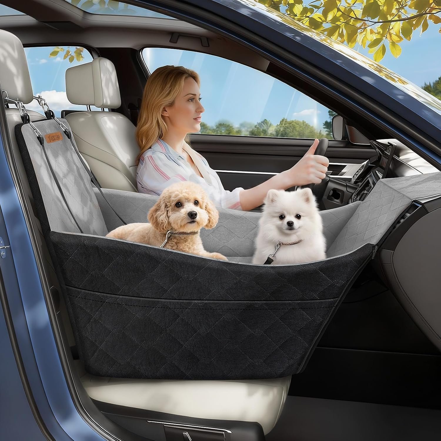 Elevated Dog Car Seat for Small and Medium Dogs Up to 35 lb Elevated Dog Car Seat for Small and Medium Dogs Up to 35 lb