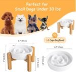 Elevated Slow Feeder Dog Bowl, 6.7" Ceramic Maze Dog Bowl with Stand - Image 2