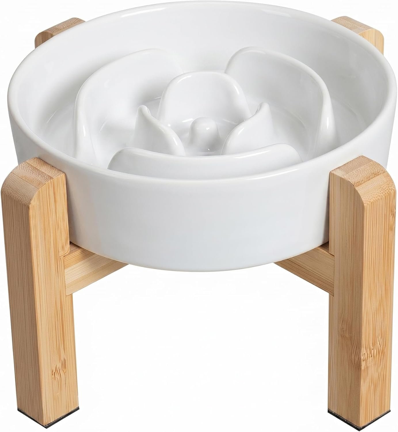 Elevated Slow Feeder Dog Bowl, 6.7″ Ceramic Maze Dog Bowl with Stand Elevated Slow Feeder Dog Bowl, 6.7″ Ceramic Maze Dog Bowl with Stand