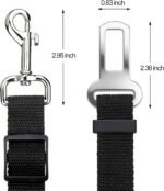 Elisel Elisel 2 Packs Adjustable Length Pet Dog Cat car seat Belt Pet seat Belt Pet Accessories for Dogs Cats and Pets (Black) - Image 2
