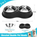 Epetslove Stainless Steel Dog Bowls Double Non-Slip Dog Water and Food Bowl - Image 2