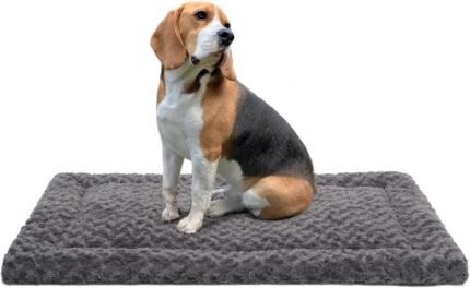 Exsnugy Washable Dog Bed Mat Medium Size Fluffy Pet Crate Pad 36×23