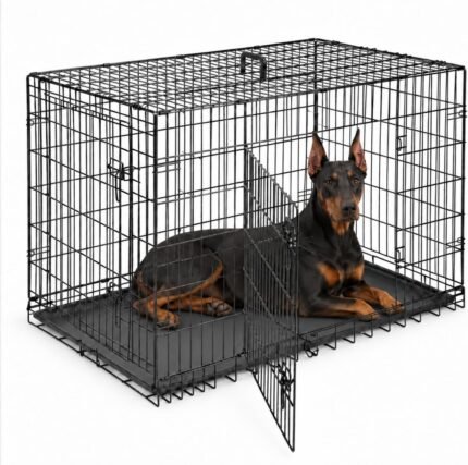 Extra Large Dog Crate 48 Inch Double Door Pet Cage Kennel