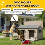 Extra Large Outdoor Dog House with Balcony, Weatherproof House for 2 Dogs - Image 2