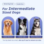 FDW | 48" Foldable Metal Dog Crate | Dark Black | Cage for XL Dogs - Image 2
