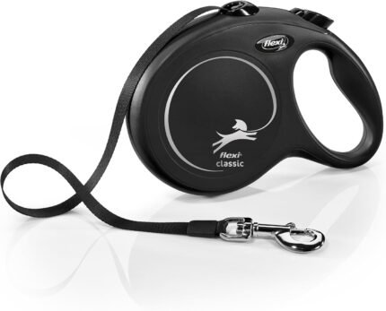 FLEXI® Classic Tape Retractable Dog Leash, Large, 26 ft - Black