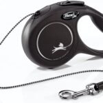 FLEXI® Classic XS Cord Retractable Dog Leash, 3-Finger Grip, 10 ft – Black