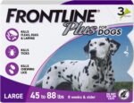 FRONTLINE Plus Flea & Tick Spot Treatment for Large Breed Dogs 45-88 lbs. (Purple) Count of 3