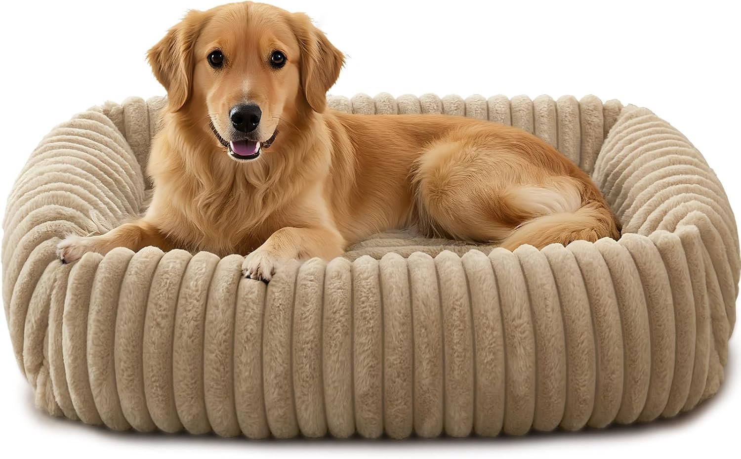 FURTIME Dog Bed Medium Size Dog, Washable Orthopedic Pet Bed with Removable Cover, Rectangle Soft Calming Sleeping Puppy Bed Durable Pet Cuddler with Anti-Slip Bottom, Beige, M Plus (30″x24″x8″) FURTIME Dog Bed Medium Size Dog, Washable Orthopedic Pet Bed with Removable Cover, Rectangle Soft Calming Sleeping Puppy Bed Durable Pet Cuddler with Anti-Slip Bottom, Beige, M Plus (30″x24″x8″)