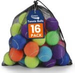 FURWEY Colorful Tennis Balls for Dogs, 2.5 inches, 16 Pack, Non Squeaky