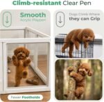 FXW AuraSpace Clear Acrylic Indoor Dog Playpen, 24" H, 12 Panels, White - Image 2